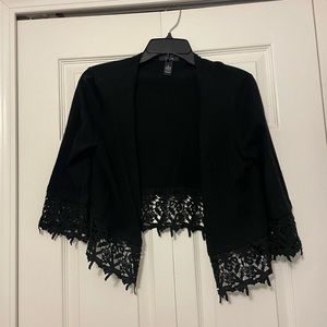 Alfani shrug/sweater with lace bottom